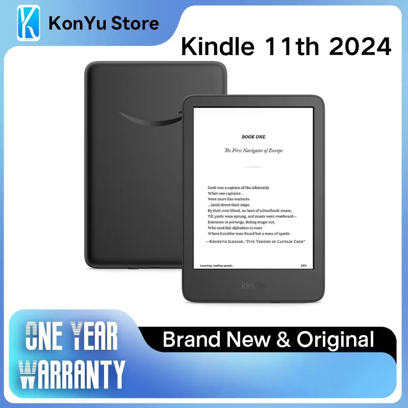 New Kindle 11th Gen 2024 6 Inch E-Ink Display 16GB Built-in Light Wi-Fi Portable Digital Book Reader for Reading Lovers