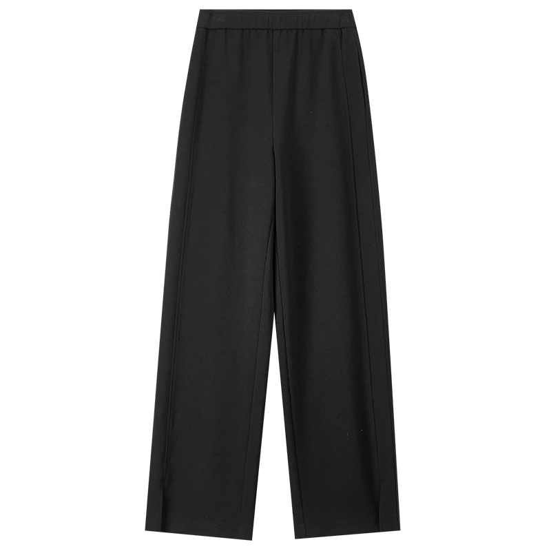 SENTUBILA Straight Womens Pants 2025 Spring Modal Casual High-waist Slit-hem Full Length Comfort Office Trousers 151K59343