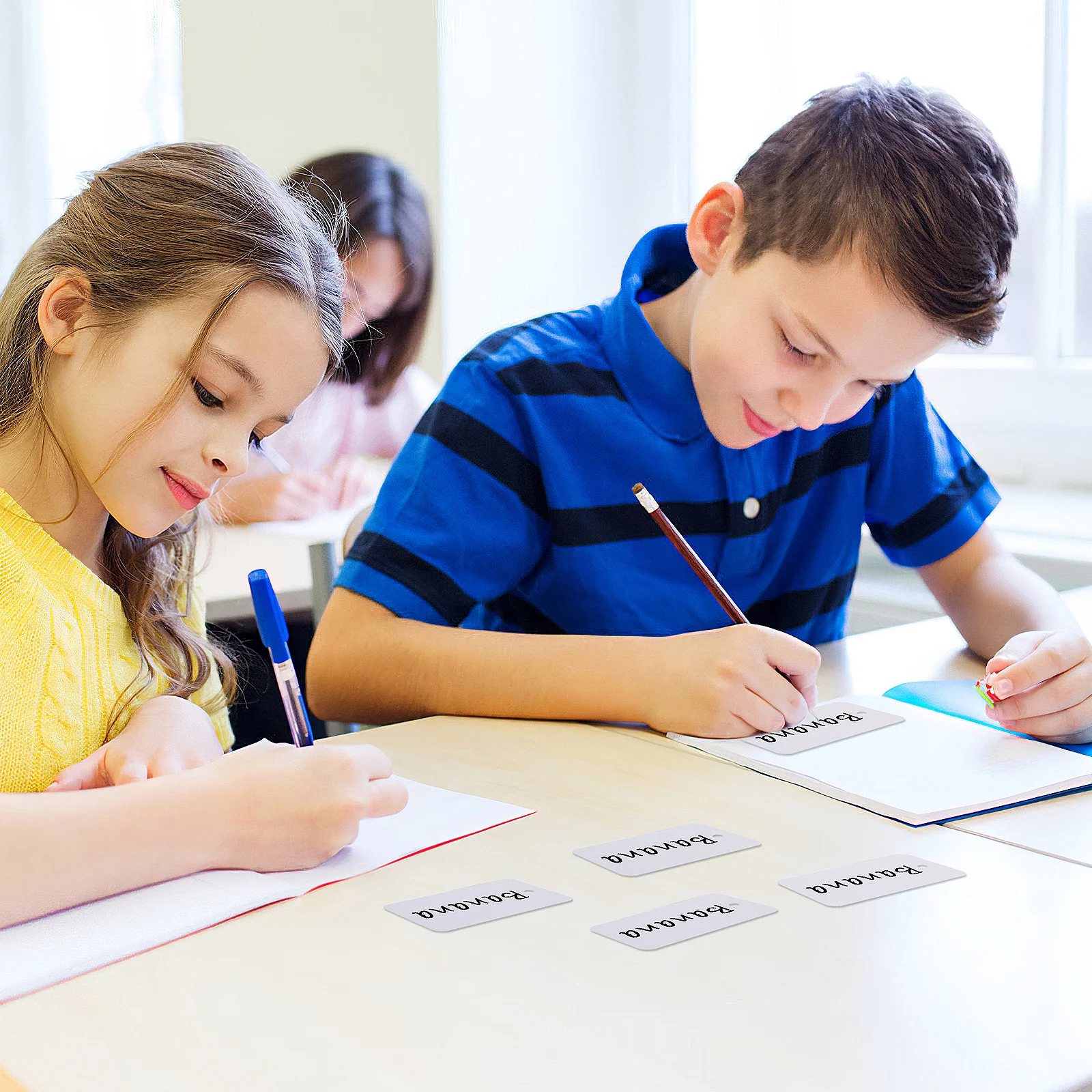 100Pcs Blank Alphabet Cards Literacy Stationery Easy Refillable Note Pads for School Office Portable Notepads Blank Notepads