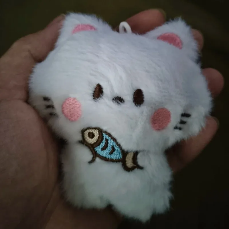 1-10pc Kawaii Kitten Plush Bag Pendant Mini Cat Furry Doll Cartoon Backpack Keychain Charms Soft Animal Stuffed Student Gifts