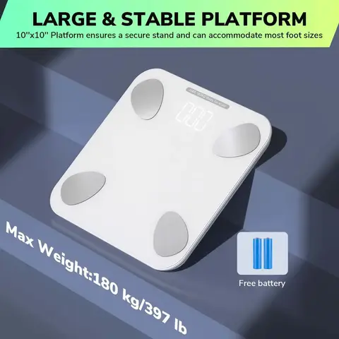1 स्मार्ट स्केल, ऐप के साथ स्मार्ट वज़न विश्लेषक, 400 पाउंड, बैटरी चालित, दैनिक वज़न ट्रैकिंग, घरेलू उपयोग के लिए आवश्यक उपकरण 8 best sales विद्युत तराजू - №2