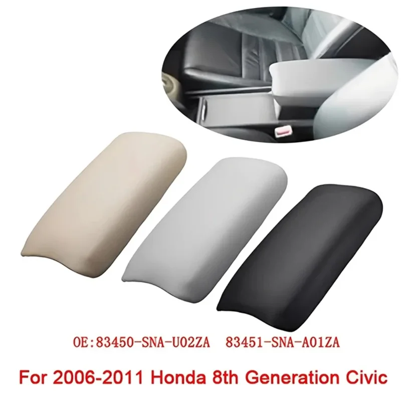 

For 2006-2011 Honda Civic 8th Gen 83450-SNA-U02ZA 83450-SNA-U02ZB PU Leather Car Center Console Lid Armrest Cover