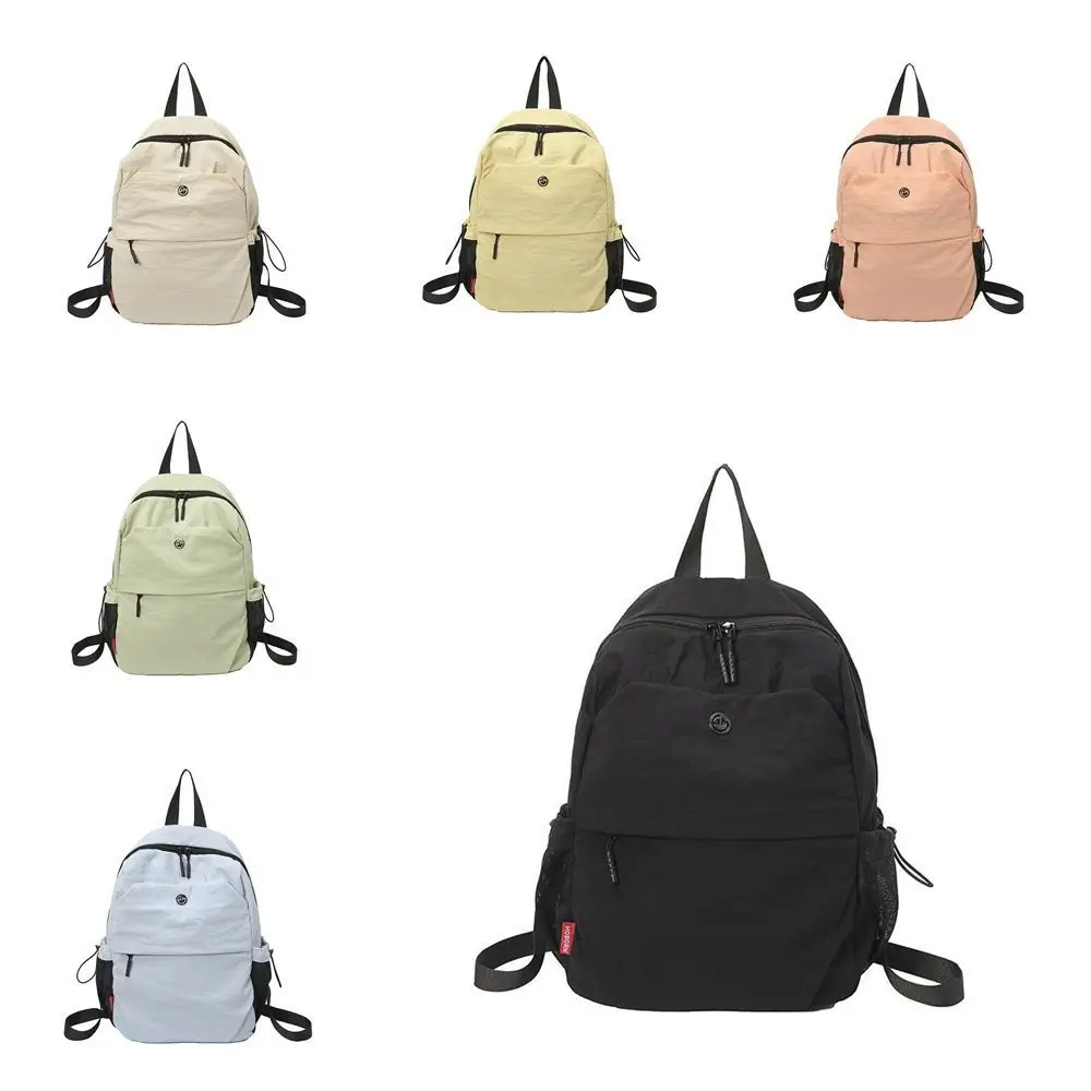 ポータブル小型パックスポーツナイロンバックパック無地ハンドバッグ無地ショルダーバッグ韓国スタイルレトロバックパック学生