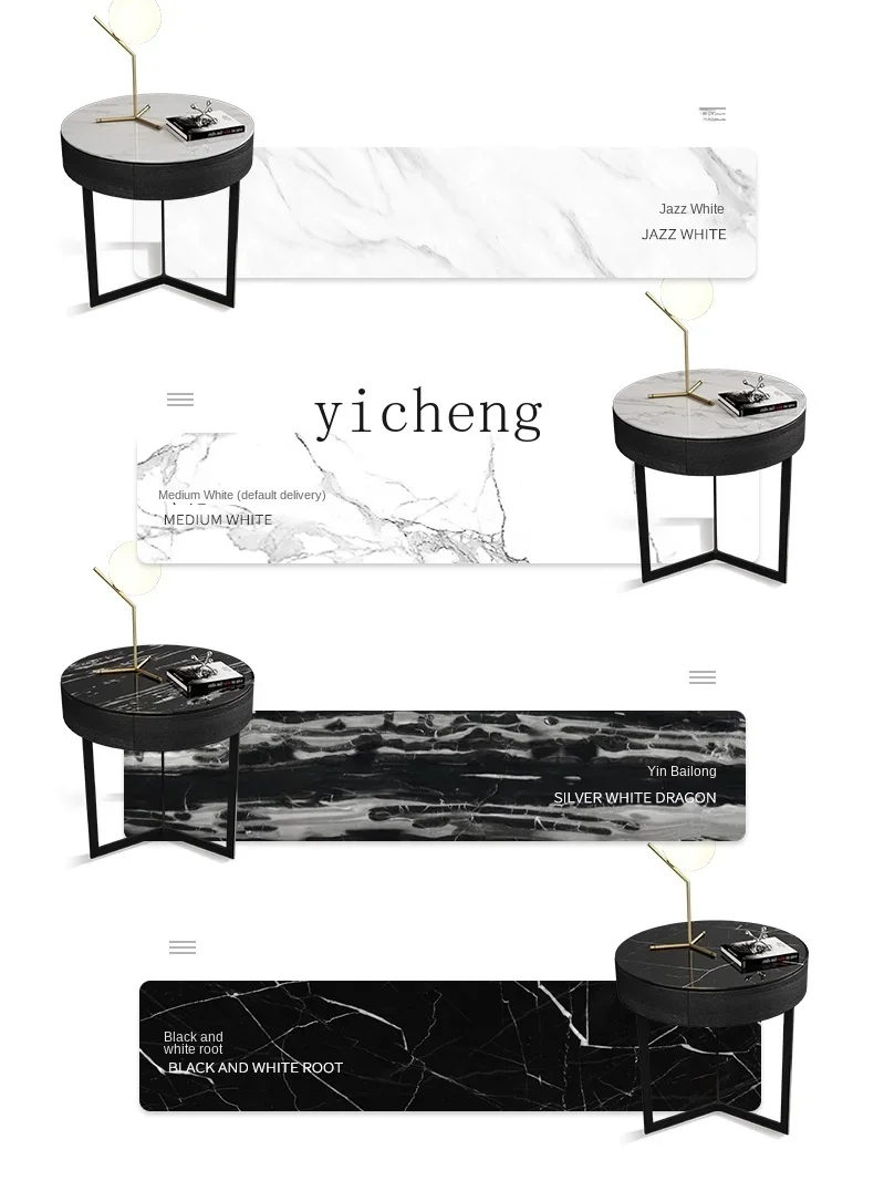 Yy Coffee Table Simple Modern Marble Side Table Small Apartment Creative round