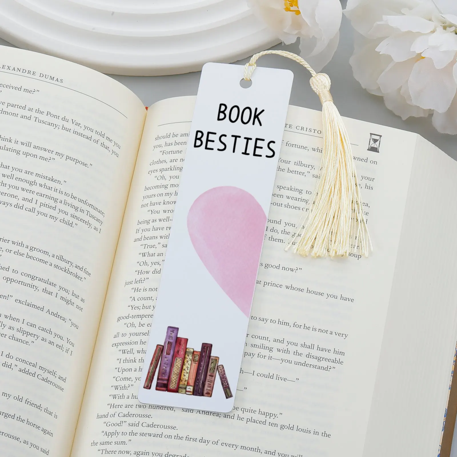 2pcs Book Besties Bookmark for Women Men Perfect Gift Personalized Book Marks Readers Collection Souvenir Heart for Friends