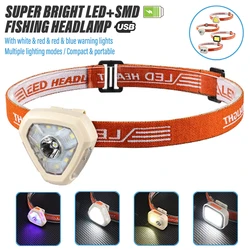 Super Bright LED Fishing Headlamp Rechargeable Flashlight Portable Work Light Outdoor Camping Light with Multiple Lighting Modes