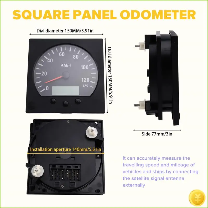 

Универсальный одометр с подсветкой, диаметр 140 мм, грузовой спидометр, 0-125 км/ч, 9-36 В, система питания, подсветка