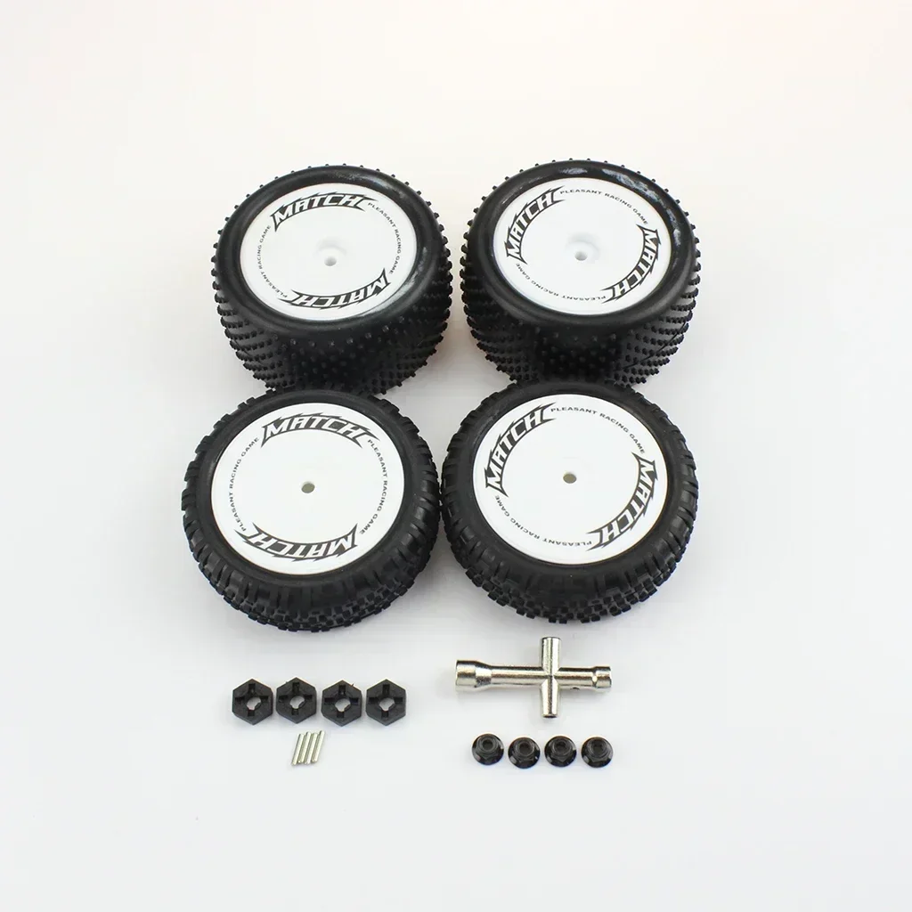

4Pcs Front and Rear Wheel Tires Tyre for Wltoys 104001 1/10 RC Car Upgrade Parts Accessories
