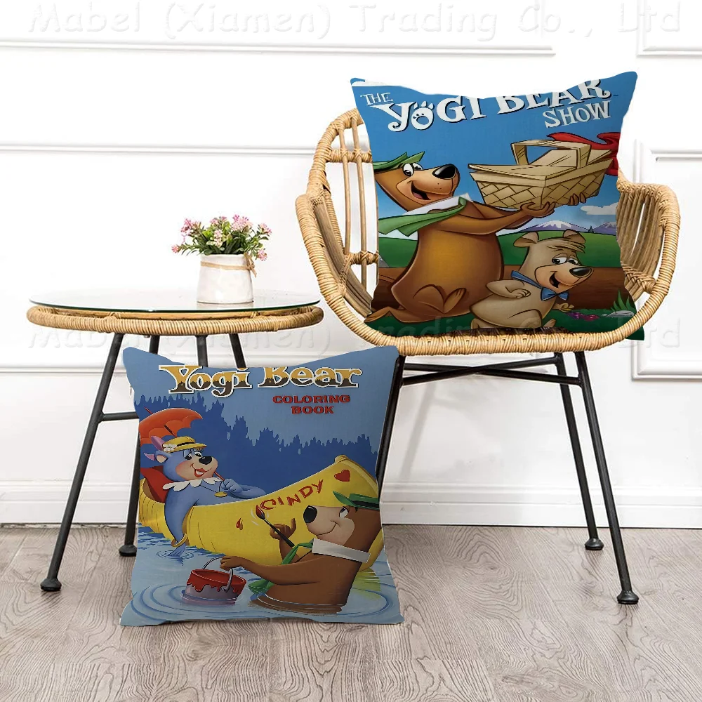 Cartoon The Yogi Bear Show 45*45cm Cushion Cover Pillow Cover Decor Pillowcase Home Pillowcase For Couch Pillow