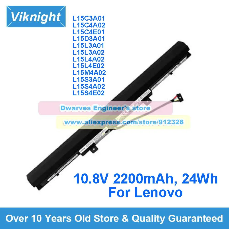 

10.8V 2200mAh 24Wh Replacement Laptop Battery L15C3A01 for Lenovo Ideapad 110-15ISK V110-15AST V110-15IAP V310-14ISK V310-15ISK