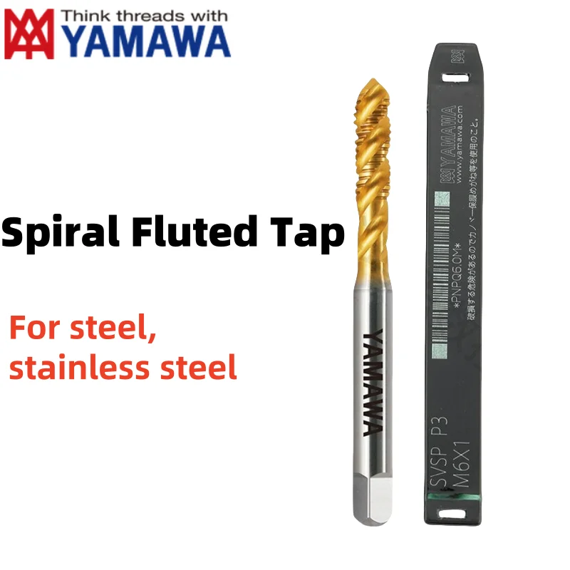 YAMAWA HSSE TIN Coated Metric Spiral Fluted Tap Pointed Taps M5.5 M6 M7 M8 M9 M10 M11 M12 Screw Thread Taps For Stainless Steel