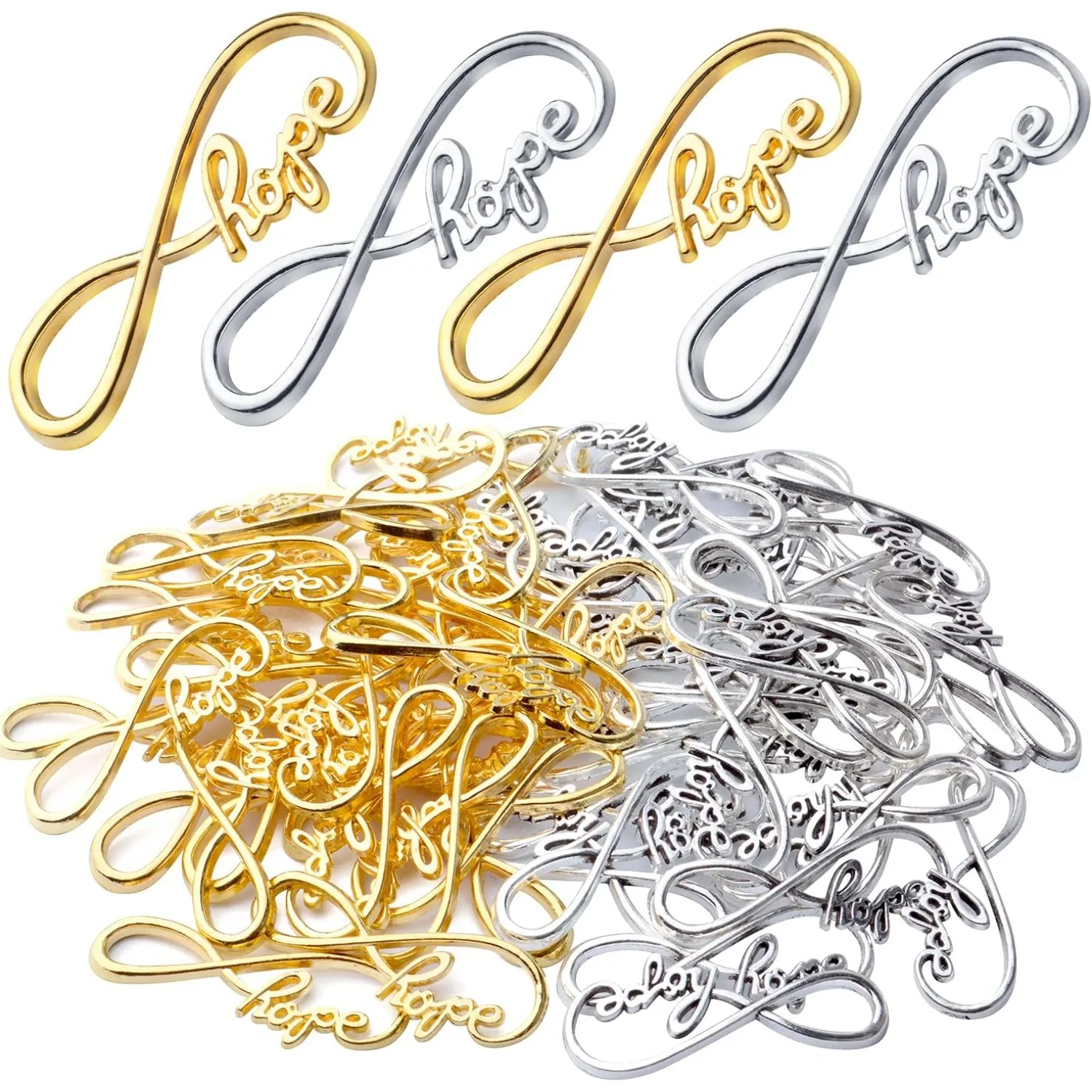 

60 шт., подвески с символом бесконечности, надежды, подвески из сплава, разъемы, принадлежности для рукоделия, ожерелье, браслет, изготовление ювелирных изделий