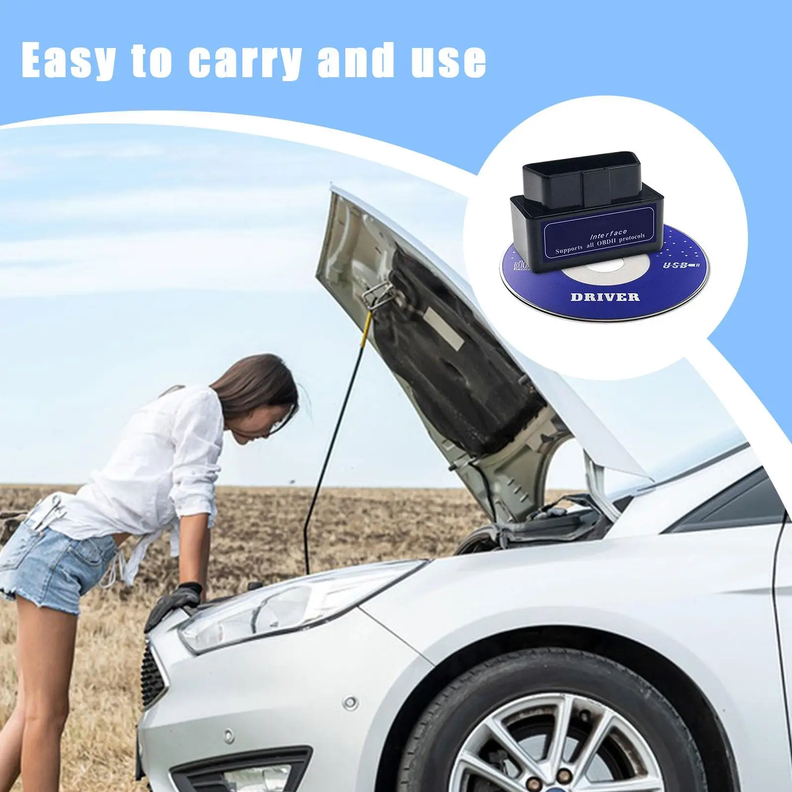 Car Diagnostic Scanner Vehicle Problem Check Device Automotive OBD2 Scanner for DIY Repair Tool Drivers Error Code Reader