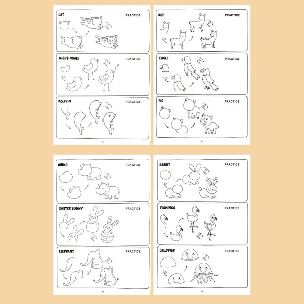 

How to Draw Animals Animals Drawing Book Step-by-Step Guide Illustrated Tutorials Step-by-Step Drawing Book Painting Guide