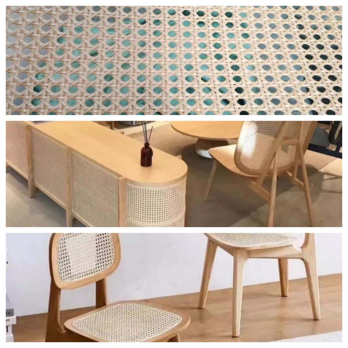 DIY PE Plastic Rattan Woven Octagonal Eye Net Furniture Accessories - Rattan Style Crafting Material for Home Decor