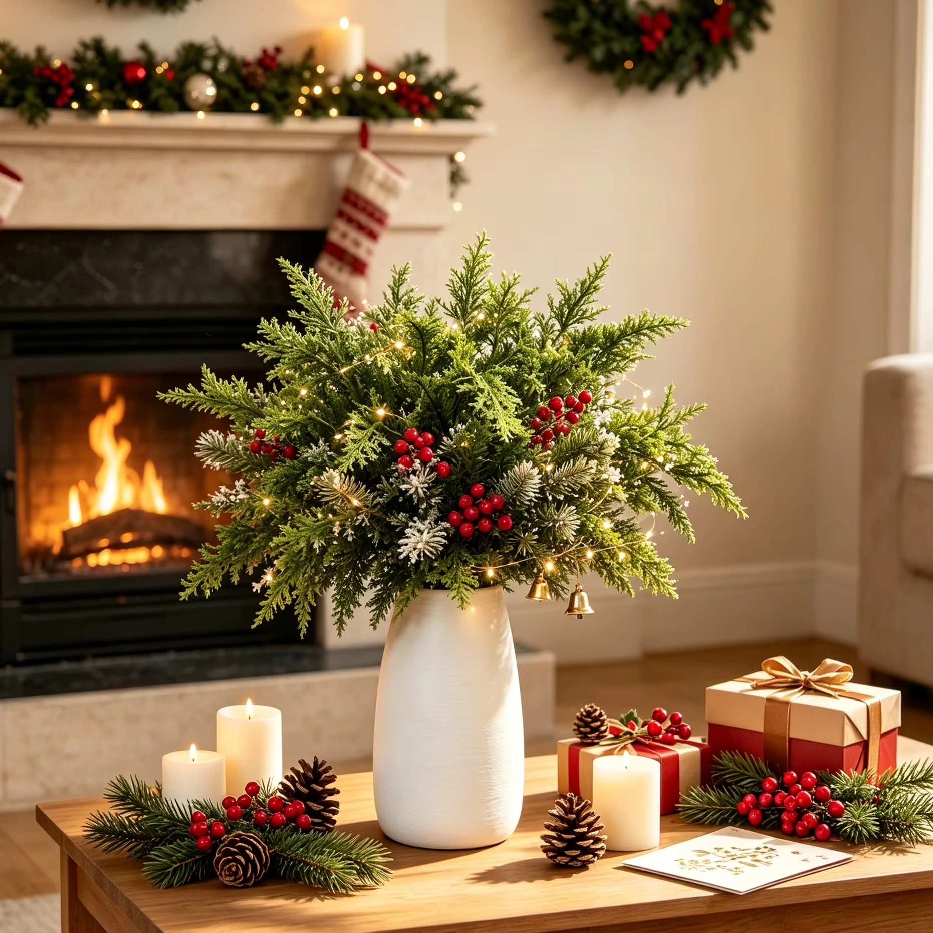 Christmas Tree Artificial - Artificial Cypress Leaves Plants Christmas Tree