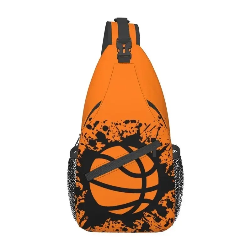 

Basketball Splat Crossbody Sling Backpack Men Custom Chest Shoulder Bag for Travel Hiking Daypack