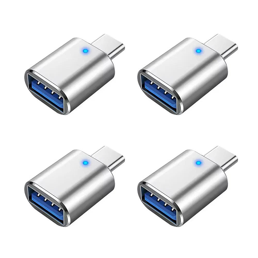 NNBILI 1-5 stücke USB 3,0 Zu Typ C Adapter LED OTG Zu USB C Stecker Auf USB EINE Buchse Für HUAWEI Samsung Xiaomi POCO Adapter