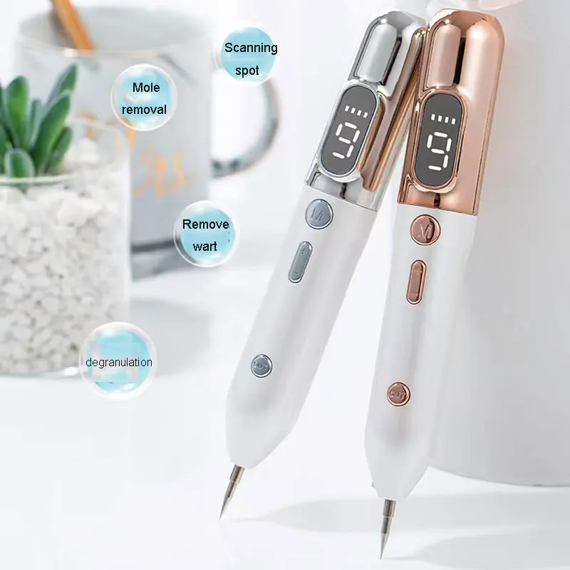 Pluma de lunares ajustable de 9 niveles, dispositivo de belleza para eliminación de pecas faciales, recargable por USB, pantalla LCD, herramientas de cuidado de la piel, regalos de vacaciones