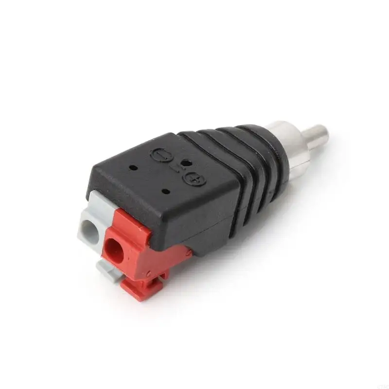 U75C Speaker Wire A/V Cable to o Male RCA Connector Adapter Press Terminal