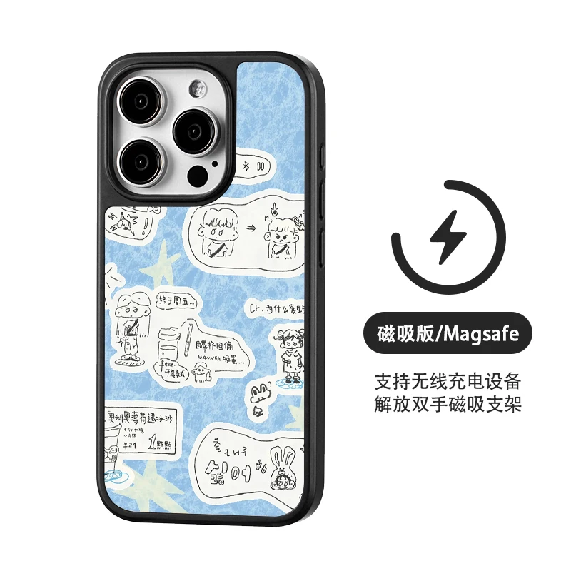 

Original Magsafe Phone Case Suitable for iPhone 16 Promax ,Creative Personality 13/14/15 Anti fall Protective Cover 12