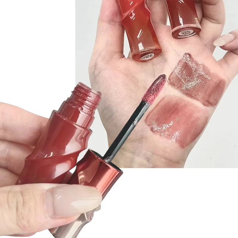 كريستال عارية رمادي لامع الشفاه وصمة عار مرآة الكورية الشفاه الصقيل شير عارية بريق الشفاه تينت مائي تألق طبطب ملمع الشفاه مستحضرات التجميل