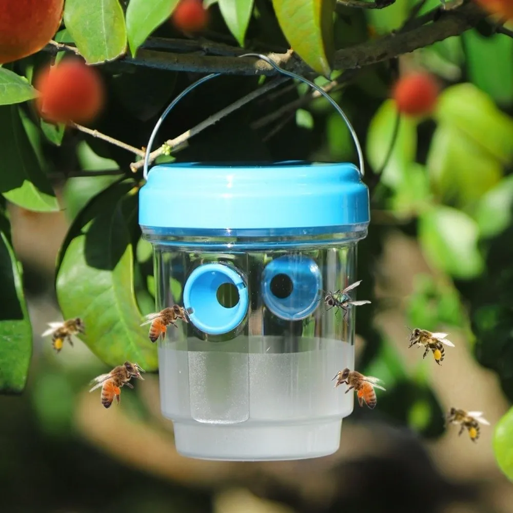 New Solar Powered Wasp Trap Box Reusable PP Bee Trap Bottle Hanging Transparent Wasp Killer Outdoor Use