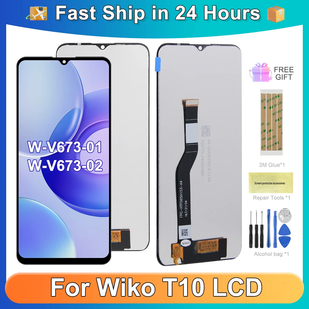 

Для Wiko T10 для Wiko t10 W-V673-01 W-V673-02 6,5-дюймовый ЖК-дисплей, сменный преобразователь сенсорного экрана в сборе