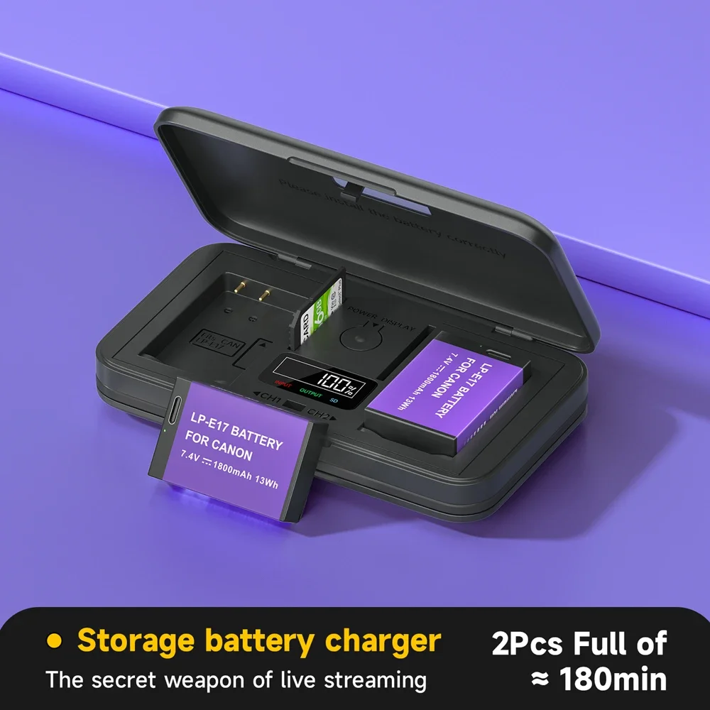 بالو 1800mAh LP-E17 USB نوع C LPE17 LP E17 بطارية لكانون EOS RP 200 250D M3 M5 M6 750D 760D T6i T6s 800D 8000D 77D قبلة X8i