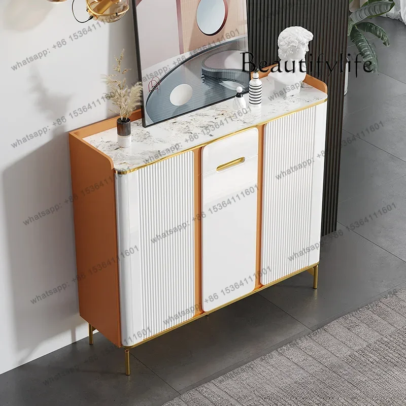 خزانة أحذية جميلة مقاومة للماء بتصميم أبيض فاخر لتوفير المساحة رف الأحذية منظم تخزين الدولاب Chaussures أثاث المنزل #4