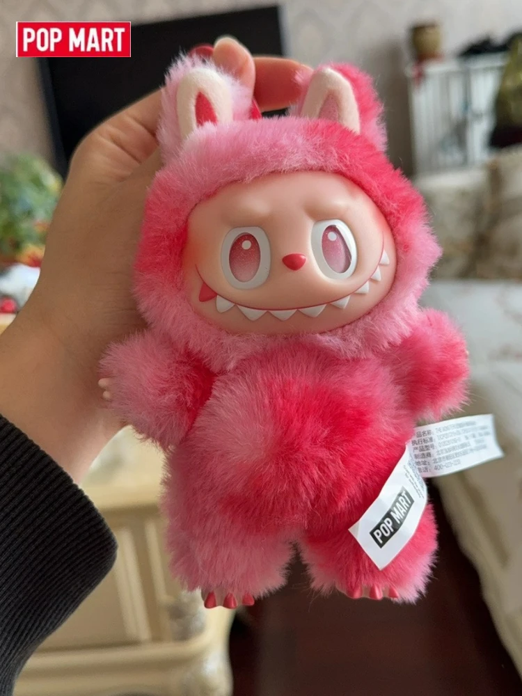 حقيقية Popmart Labubu الجبهة عالية الطاقة الفينيل دمية صندوق أعمى قلادة فتاة هدية عيد الميلاد