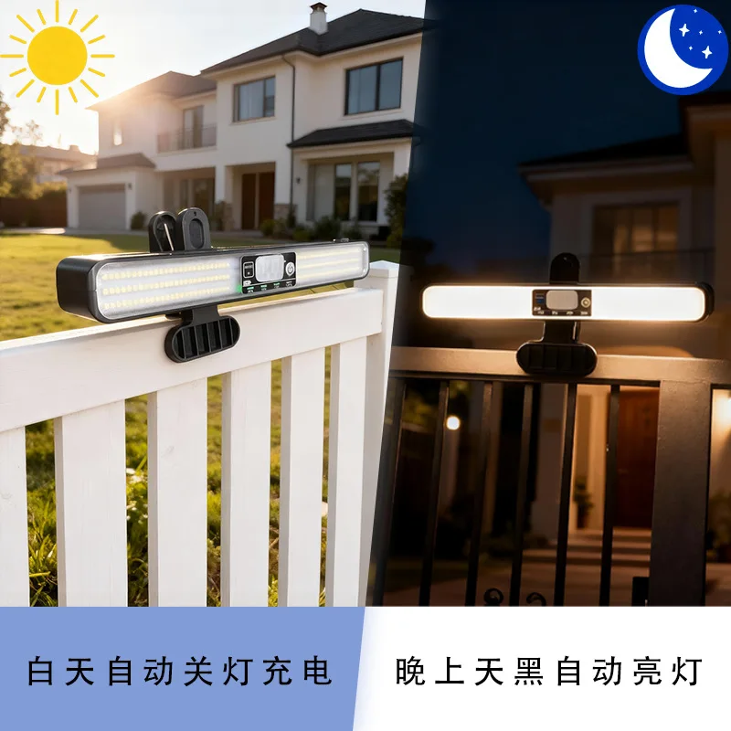 ソーラーモーションセンサーライト屋外用、クリップオンソーラーモーションライトip65防水、ガレージキャンプ私道用ポータブルセキュリティライト