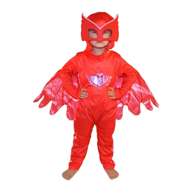 Blue Red Green Jumpsuits Cartoon Pj Cosplay Costume with Mask Night Hero Halloween Birthday Party Dress Sets Christmas Costumes view 3