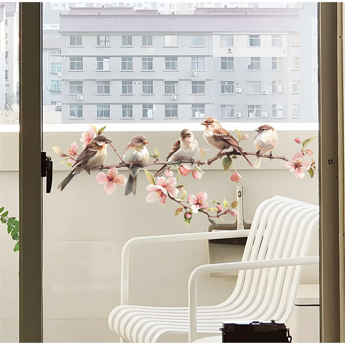 Y31A 60x25 سنتيمتر فروع الزهور الطيور بولي كلوريد الفينيل ملصقات نافذة الزجاج ذاتية اللصق الجدار ملصق غرفة نوم المنزل غرفة المعيشة الديكور