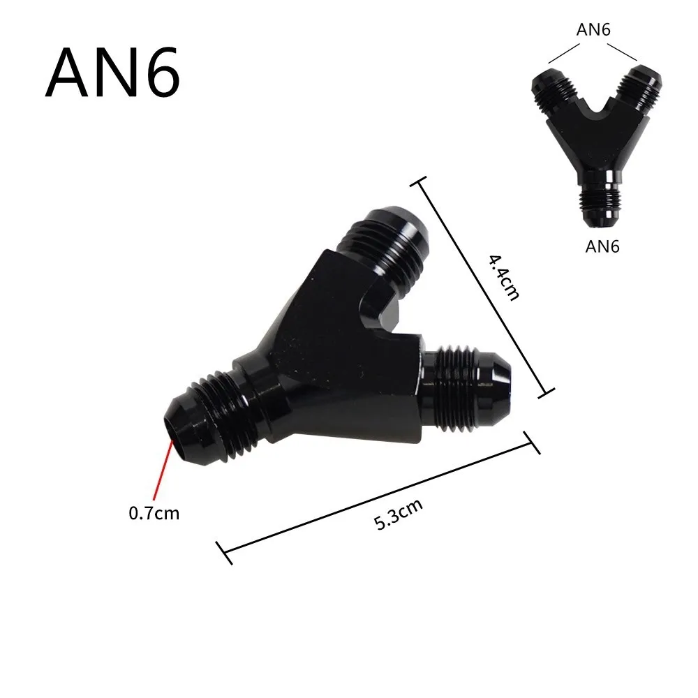 핫 세일 티 오일 파이프 조인트 AN4 AN6 AN8 AN10 Y 어댑터 블록 수나사 연료 호스 피팅 어댑터 범용 알루미늄