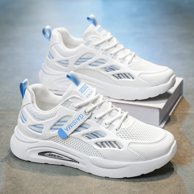 

Mens Breathable Mesh Air Cushion Running Shoes Lightweight Non-slip Platform Sneakers Casual Walking Sports Shoes