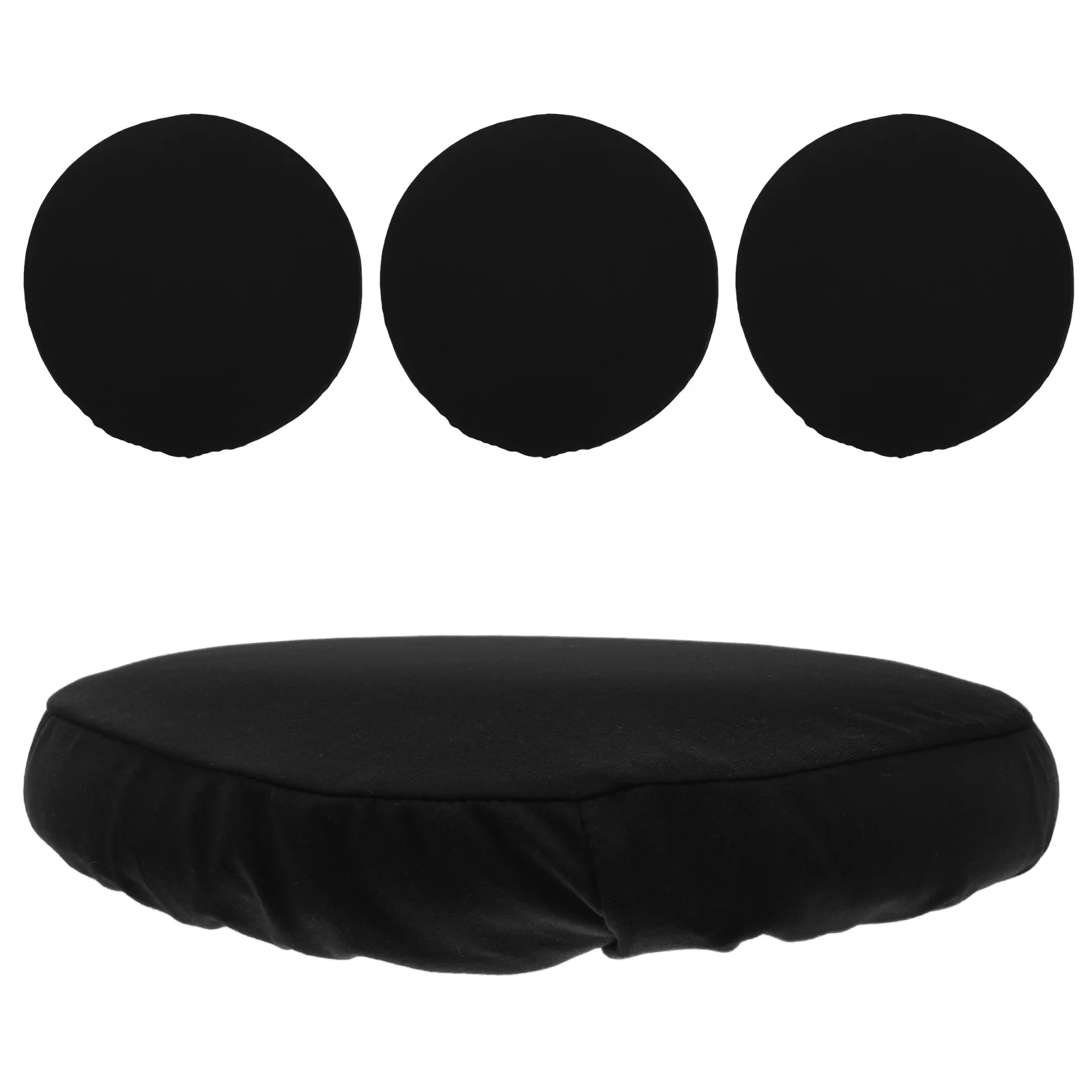 

4pcs Round Stool Seat Covers 30-34Cm Stretchable Washable Slipcover For Barstools Vanity Chairs Elastic Band Furniture Protector