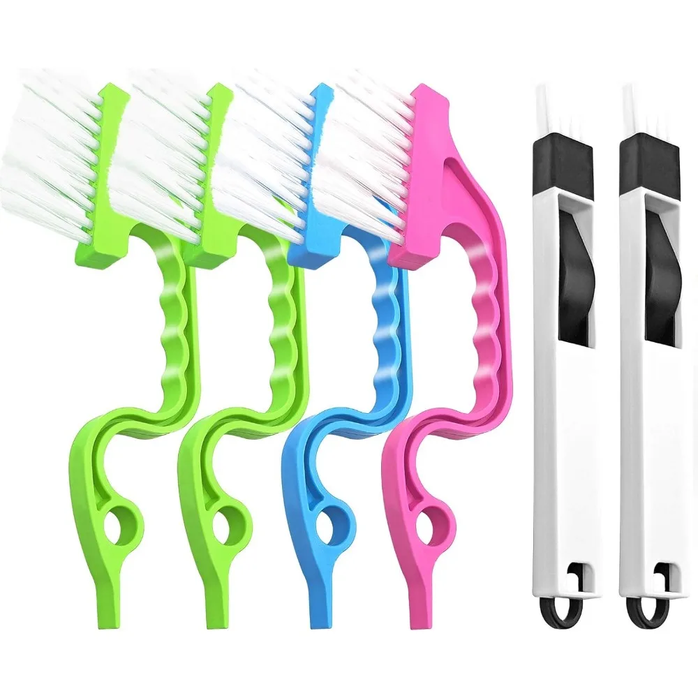 

Crevice Gap Cleaning Brush Tool, 6pcs Hand-held Groove Gap Cleaning Tools, 2 in 1 Dustpan Cleaning Brushes, Shutter Door Window