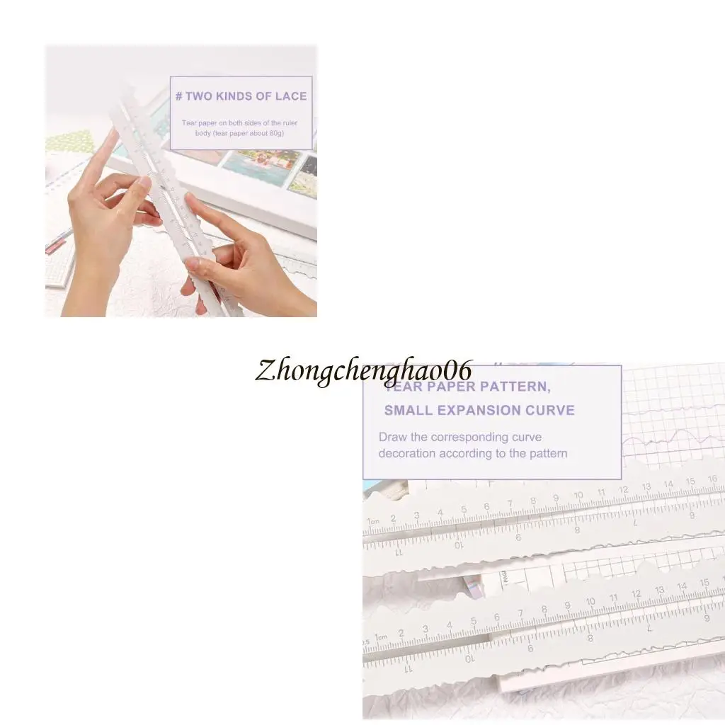 

Metal Craft Ruler Wavy Line Jagged Irregular Edges 12Inch Measuring Drawing Tool 601F