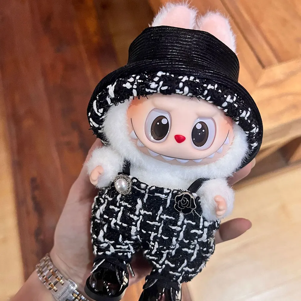 For Labubu Doll Clothing Cute Plush clothes  Set 17cm Clothing Shoes Doll DIY Accessories Training Sitting Party Games Toys Gift