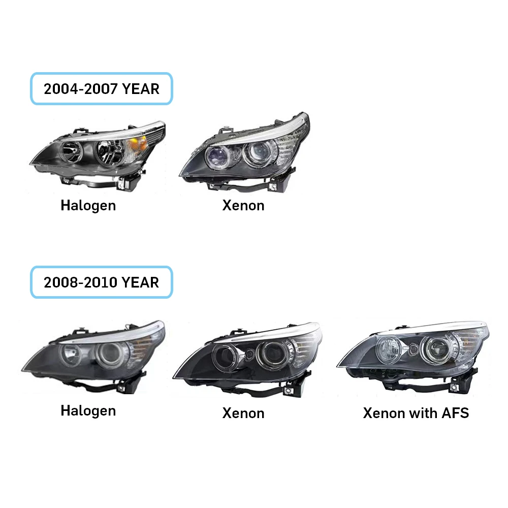 KuerLED المصابيح الأمامية لسيارات BMW E60 E61 2005-2007 2008-2010 5-Series LED زوج من المصباح الأمامي اكسسوارات السيارات العارض ضوء السيارة #2