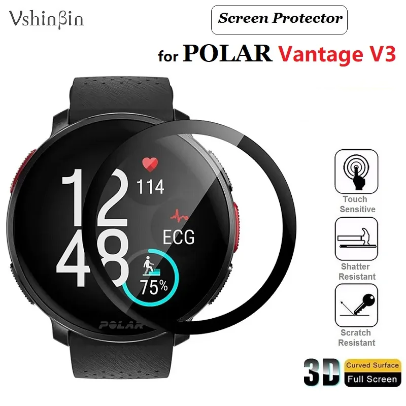 100PCS 3D Soft Screen Protector for Polar Vantage V3 Smart Watch Full Cover HD Clear Scratch-proof Protective Film