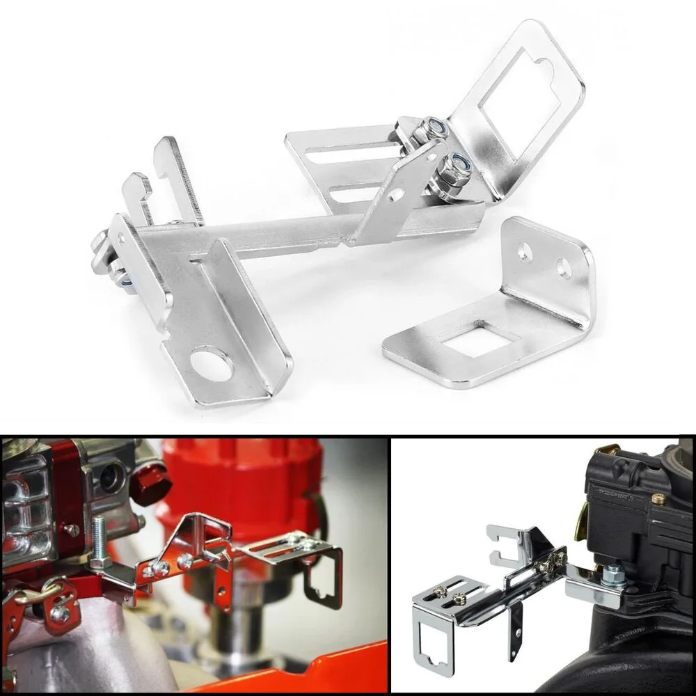 Racing Car Silver Steel GM Throttle Cable Bracket Kickdown Fit for Chevy SBC BBC Holley Car Accessories