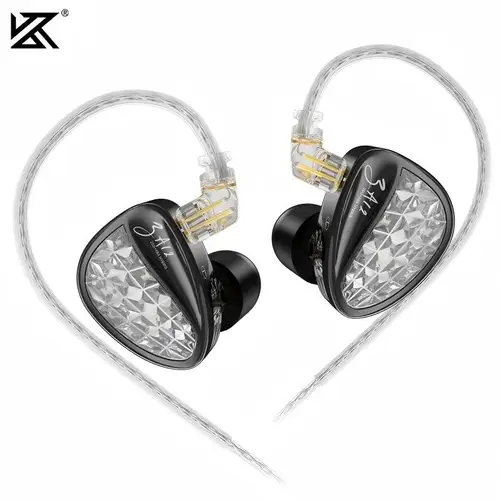 KZ ZA12 auriculares híbridos dinámicos equilibrados IEM auriculares con cable de graves HiFi auriculares con cancelación de ruido auriculares internos con Monitor