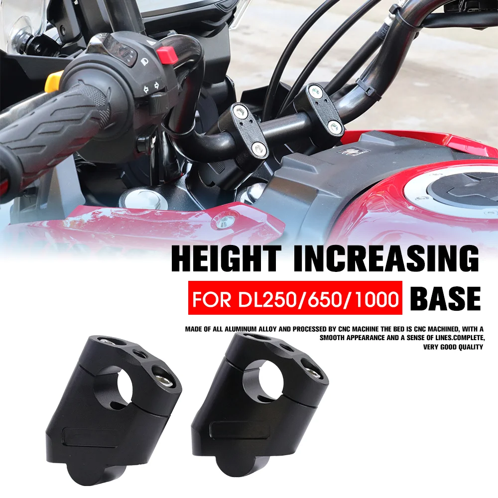 

For V-Stom DL250 DL650 DL1000 Handlebar Riser Mount Motorcycle rally CNC Aluminum Handle Clamp Handle Bar Risers Adapter