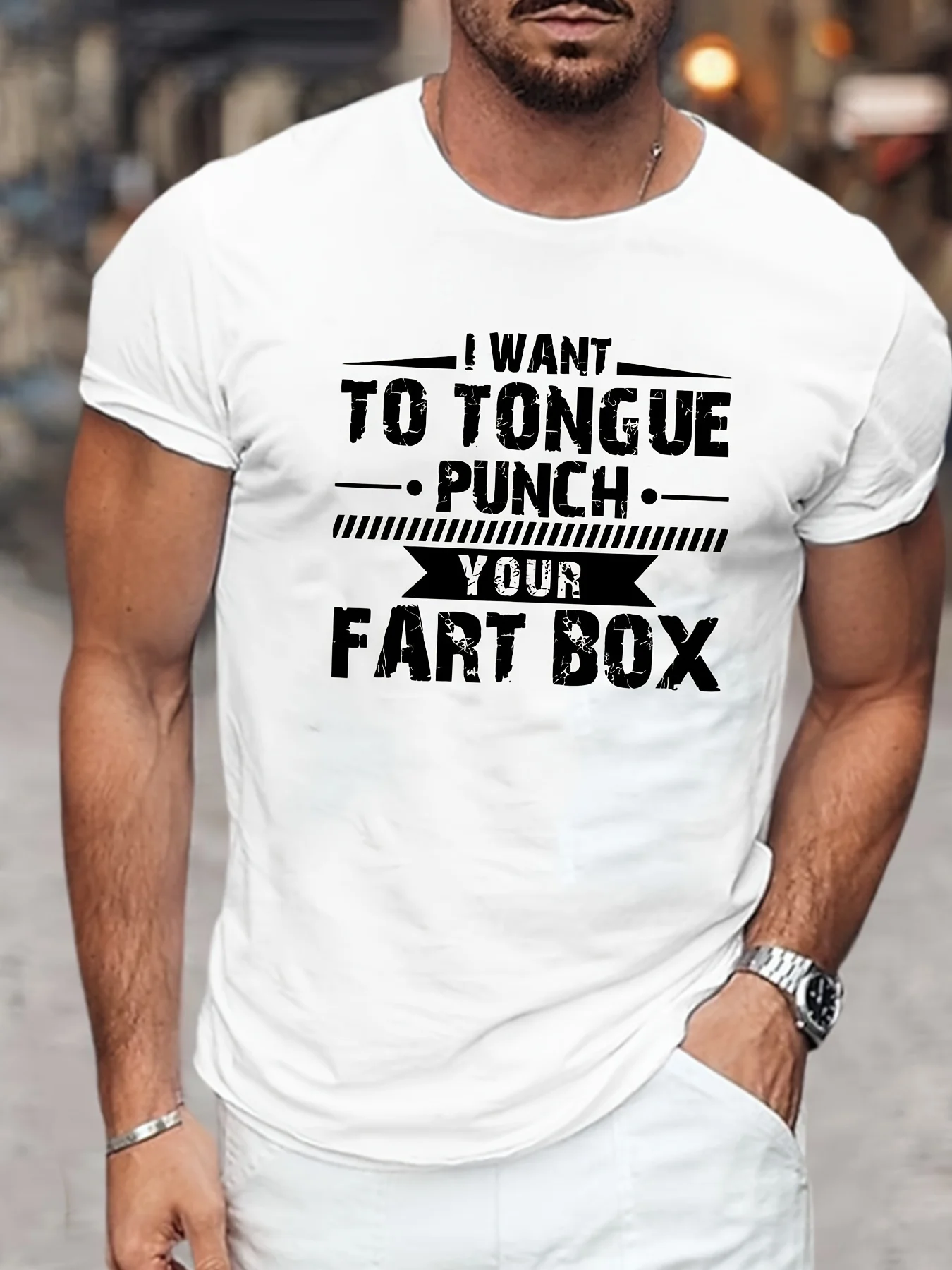 

Men's t-shirts High Street High quality Summer 100% cotton Tongue Punch Fartbox Printing Short sleeve tee Halloween Daily