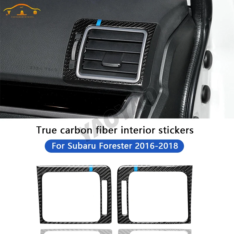 

For Subaru Forester 2016-2018 Carbon Fiber Car Dashboard Air Conditioner Outlet Vent Trim Frame Decorative Cover Sticker