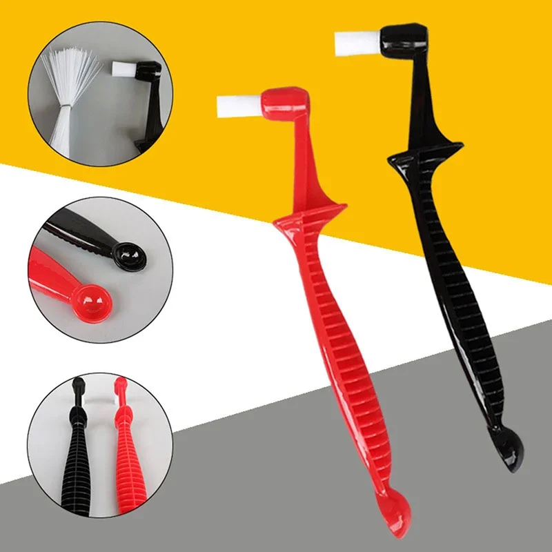 แปรงทำความสะอาดเครื่องชงกาแฟเอสเพรสโซ่ 1 ชิ้น ด้ามยาว แบบสองในหนึ่ง พร้อมช้อนทำความสะอาด ขนแปรงไนลอน