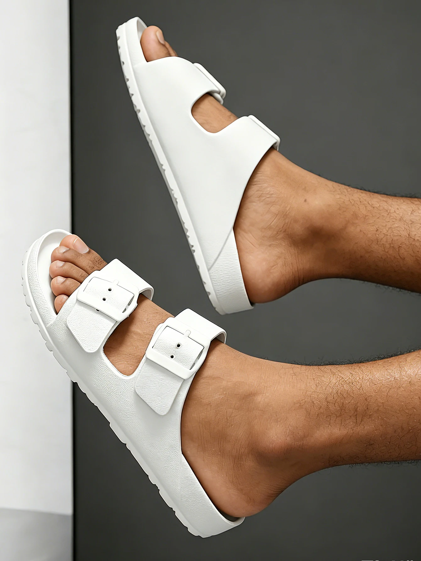 Herren Jugend Mules – Neue Sommer Retro Casual Slip-On Schuhe aus EVA mit Doppelriemen und verstellbarer Schnalle – Detail 4