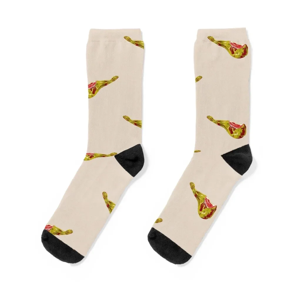 Calcetines de Jamón Serrano para hombre y mujer, medias antideslizantes, regalo de Navidad